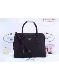 Fake Cheap 2015 Prada pearl leather tote bag 0922 black JH05735Wq19