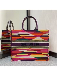 Fake Cheap DIOR BOOK TOTE Multicolor D-Stripes Embroidery M1286Z JH06790jV17