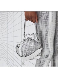 Fake Cheap Fendi MON TRESOR PU Mini Original Leather Bag 8BS010 Silver JH08560jV17
