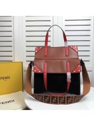 Fake FENDI FLIP REGULAR F8036 black & brown JH08661Ty15
