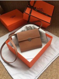 Fake Hermes Clutch Epsom calfskin H0589 brown JH01453zI86