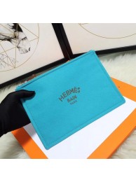 Fake Hermes Cosmetic Bag H3700 Light Blue JH01299jp38