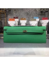 Fake Hermes Kelly Clutch Epsom calfskin H0588 green JH01493dS46