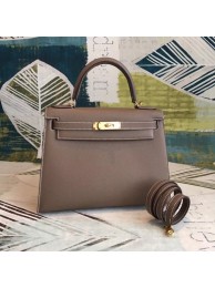 Fake Hermes original Kelly Epsom Leather KL32 dark grey JH01293kd37