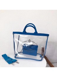 Fake Prada Fabric and Plexiglas handbag 1BG164 blue JH05553DK43