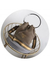 Fake Prada Leather bucket bag 1BE018 Apricot JH05353zI86