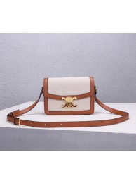 Fake Replica Celine TEEN TRIOMPHE BAG IN TRIOMPHE CANVAS AND CALFSKIN CL88423 white JH05835Ml87