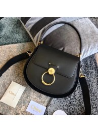 Fashion CHLOE Tess leather and suede cross-body bag 3S152 black JH08871JD28