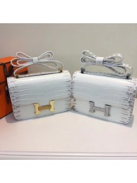 Fashion Hermes Constance Bag Croco Leather H6811 white JH01654RW51