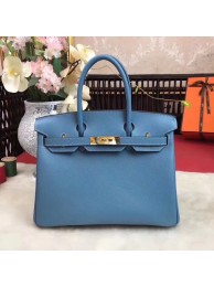 Fashion Hermes original Epsom Leather HB35O sky blue&gold Metal JH01240Rn14