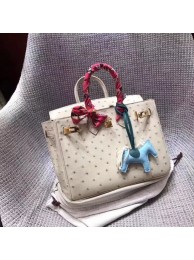 Fashion Hermes Real ostrich leather birkin bag BK35 creamy-white JH01444EB73