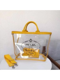 Fashion Prada Fabric and Plexiglas handbag 1BG164 yellow JH05554RW51