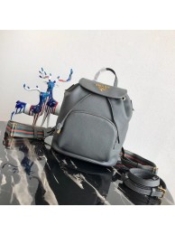 Fashion Prada original Leather backpack 1BZ035 grey JH05275NC66