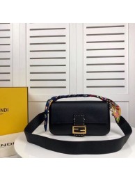 Fendi BAGUETTE leather bag F2466 black JH08506HM85