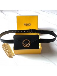 Fendi BELT BAG leather belt bag 8BM005 black JH08657Bz34