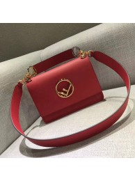 Fendi Calfskin Leather Flap Shoulder Bag 6695 red JH08736eO46