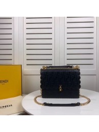 Fendi KAN I F leather bag 8BF053 Black JH08678gz34