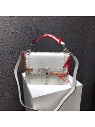 FENDI Kan I Leather Shoulder Bag 13136 white JH08734fp99