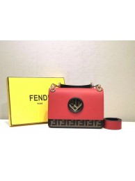 FENDI Kan I Leather Shoulder Bag 8BT284 red JH08651KG16