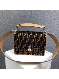 FENDI Kan I Leather Shoulder Bag B9235 black JH08698OW36