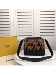 FENDI Kan I Leather Shoulder Bag F9235 black JH08706Bt18