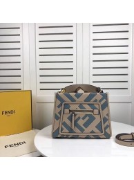 Fendi KAN I LOGO Handbag 8BS087 grey&Light blue JH08711Nc47