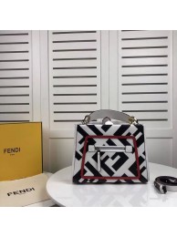 Fendi KAN I LOGO Handbag 8BS087 white&black JH08714Fa12