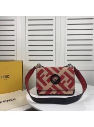 Fendi KAN I LOGO Handbag 8BS089 red&pink JH08709eW69