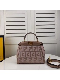 FENDI PEEKABOO ICONIC leather bag F0335 pink JH08522Oj66