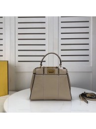 FENDI PEEKABOO ICONIC MINI cream leather bag 8BN244 JH08549Nq93