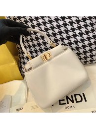 Fendi PEEKABOO ICONIC MINI nappa leather bag 8BN244 white JH08495vn84
