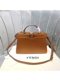 Fendi PEEKABOO ISEEU EAST-WEST leather bag 8BN323A brown JH08488rt58