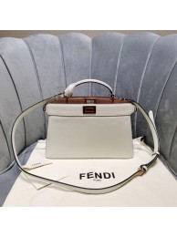 Fendi PEEKABOO ISEEU EAST-WEST leather bag 8BN323A white JH08493de78