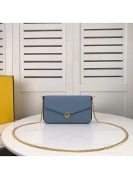Fendi WALLET ON CHAIN WITH POUCHES leather mini-bag F0005 light blue JH08524dC47