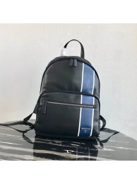 First-class Quality Prada Technical fabric and leather backpack 2VZ066 black&blue JH05091mU66