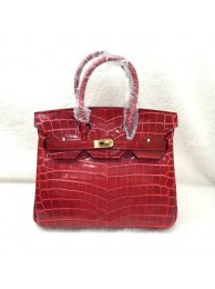 Hermes Birkin 25CM Tote Bag Croco Leather H8096 Red JH01661GJ97
