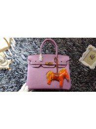 Hermes Birkin 30CM tote bags litchi leather H30 light purple JH01722cJ39