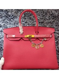 Hermes Birkin 35CM Tote Bag Litchi Leather HB35GL Rose JH01367Qt35