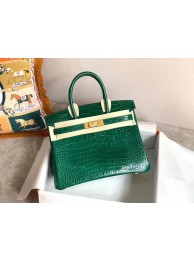 Hermes Birkin Bag Original Leather crocodile HBK35 green JH01189Ym74