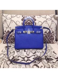 Hermes Birkin H25 litchi grain brilliant blue JH01779Ym74