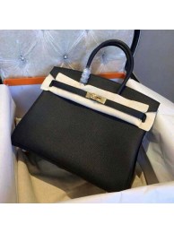 Hermes Birkin H35 new model litchi grain gold chain black JH01767pb81