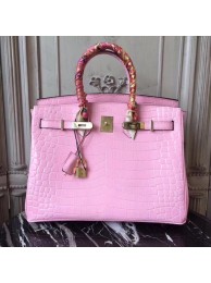 Hermes Birkin Tote Bag Croco Leather BK35 pink JH01468Vo37