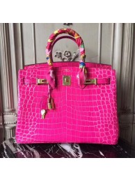 Hermes Birkin Tote Bag Croco Leather BK35 rose JH01461mR19