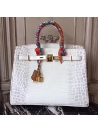 Hermes Birkin Tote Bag Croco Leather BK35 white JH01472iO55