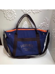 Hermes Canvas Shopping Bag H0734 blue JH01436UI88