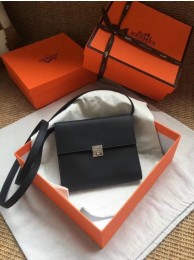 Hermes Clutch Epsom calfskin cross-body bag H0589 black JH01458Zz83