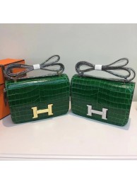 Hermes Constance Bag Croco Leather H6811 green JH01648Nx98