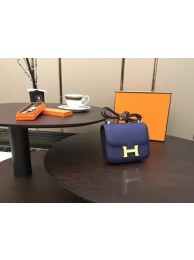 Hermes Constance Original Leatehr mini Shoulder Bag 8006 blue JH01621iv85