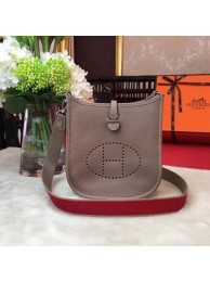 Hermes Evelyne original togo leather mini Shoulder Bag H1187 light gray JH01563nB47