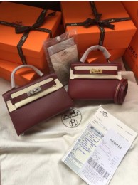 Hermes Kelly 19cm Shoulder Bags Epsom Leather KL19 fuchsia JH01173uB47